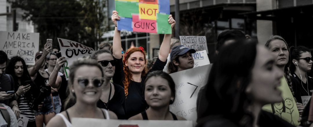 Students protesting gun violence in schools