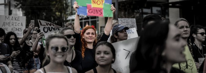 Students protesting gun violence in schools